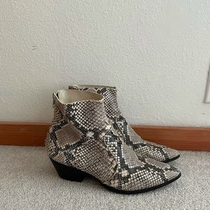 Snakeskin booties